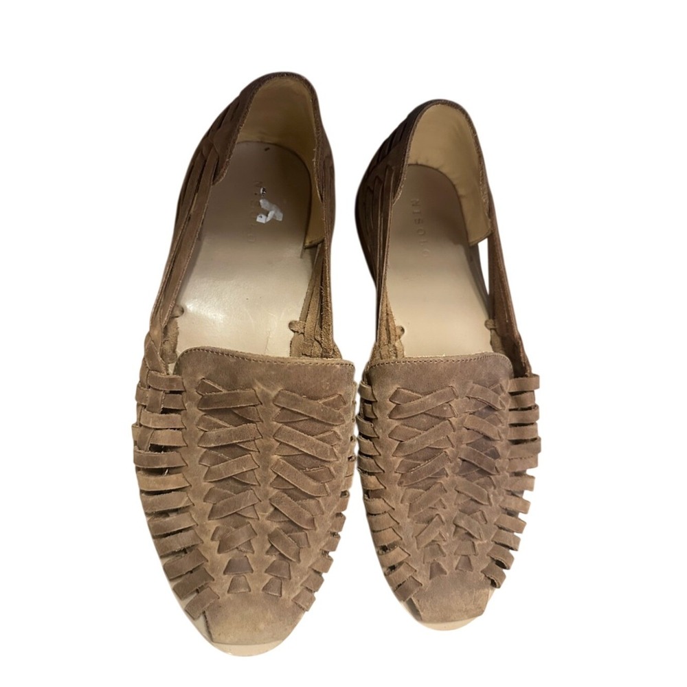 Nisolo Brown Suede Woven‎ Slip-On Sandals